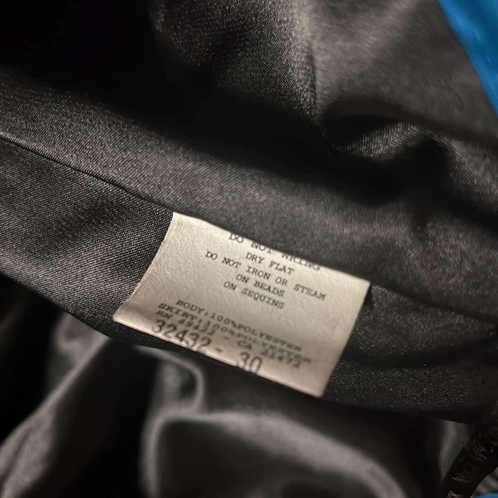 JESSICA MCCLINTOCK FOR GUNNE SAX Sleeveless Formal Black Blue Dress 3 - Picture 8 of 8
